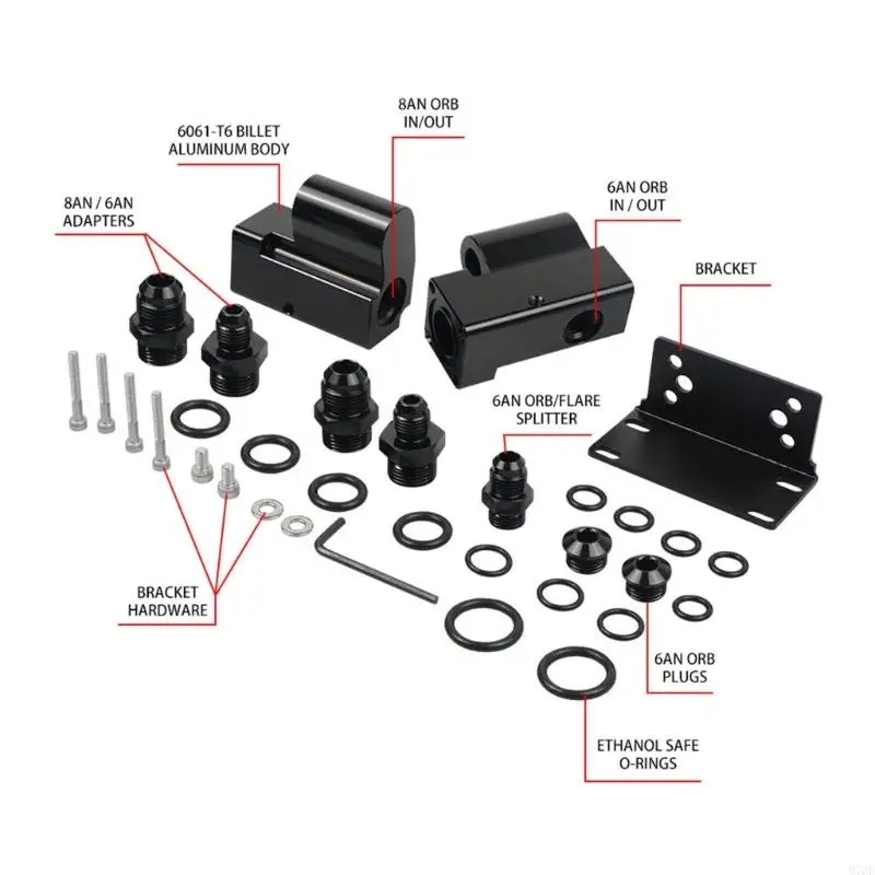 M76E-Kraftstoffsensor-Adaptersatz für den E85-Einbau mit Halterung und Armaturen – Detail 3