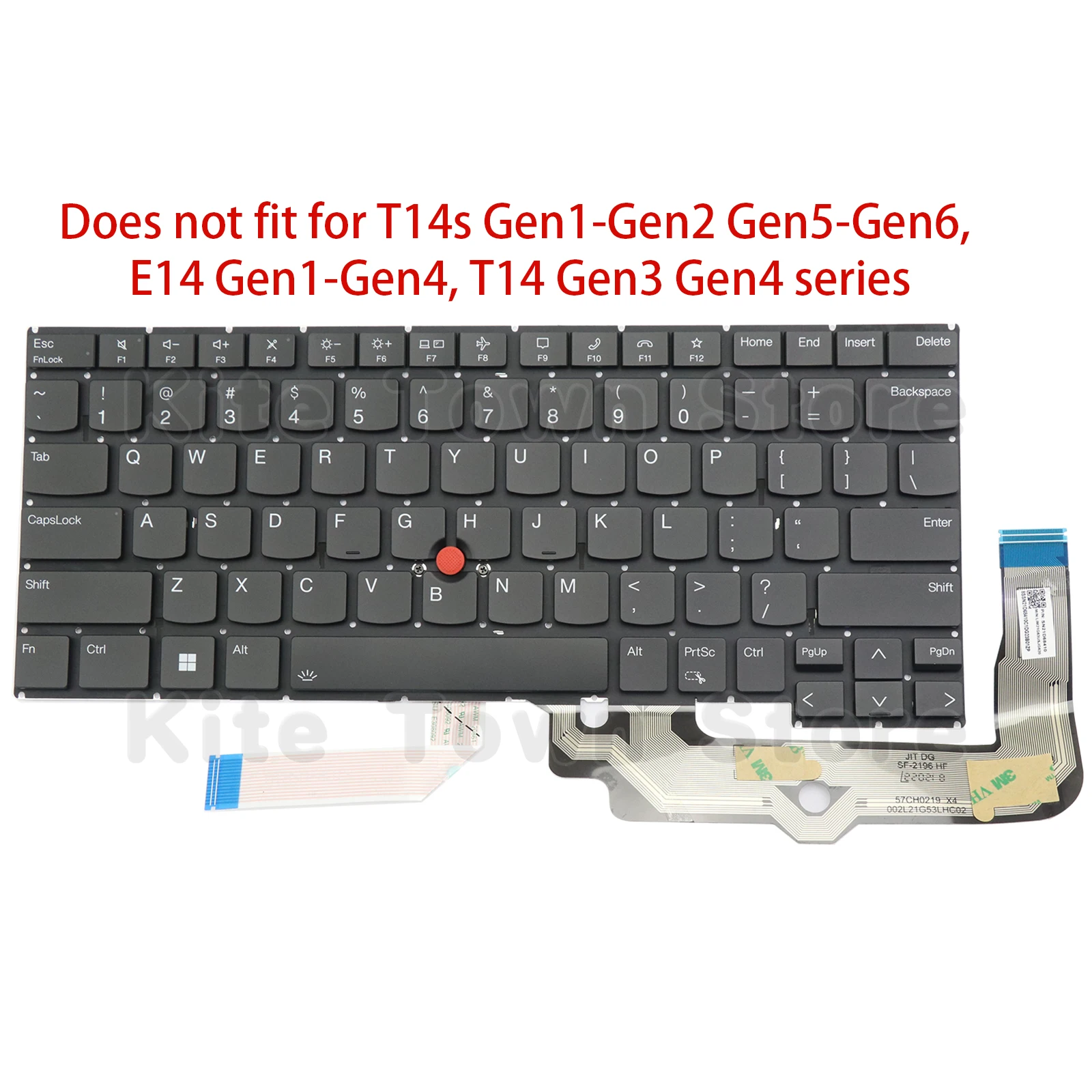 New US Layout Laptop Keyboard for Lenovo Thinkpad T14s Gen3 T14s Gen4 E14 Gen5 Backlit Black Without Frame With TrackPoint