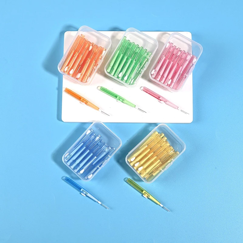 30/60Pcs Push-Pull Toothpick Dental Interdental Brush 0.6-1.5Mm Cleaning Between Teeth Oral Care Orthodontic I Shape Tooth Floss