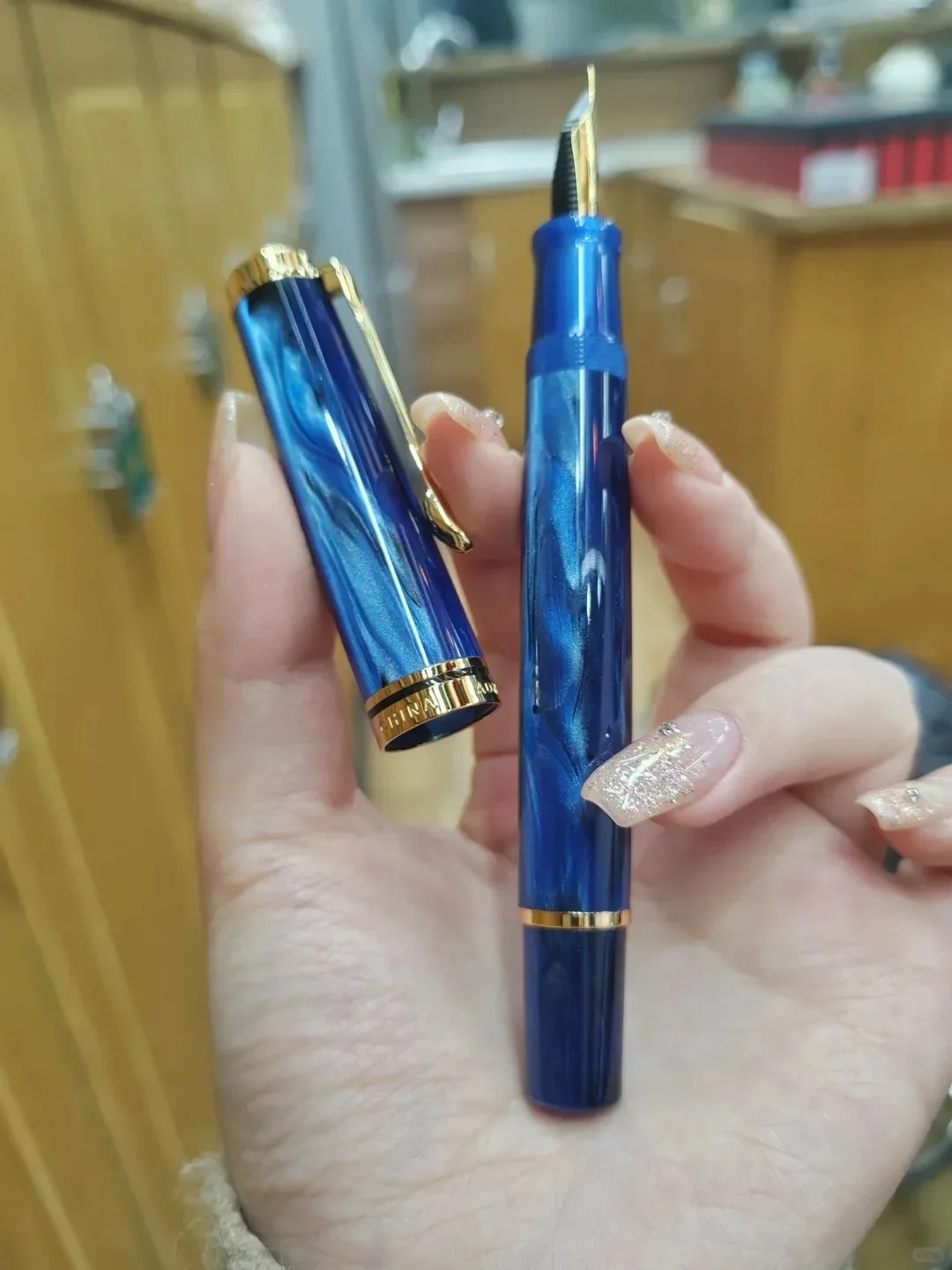New Admok M800 Fountain Pen Acrylic Gold/Silver Bock Schmidt F/M/EF/B 0.5/0.7/1.0MM Nib Ink Pen Business Office Supplies Gift