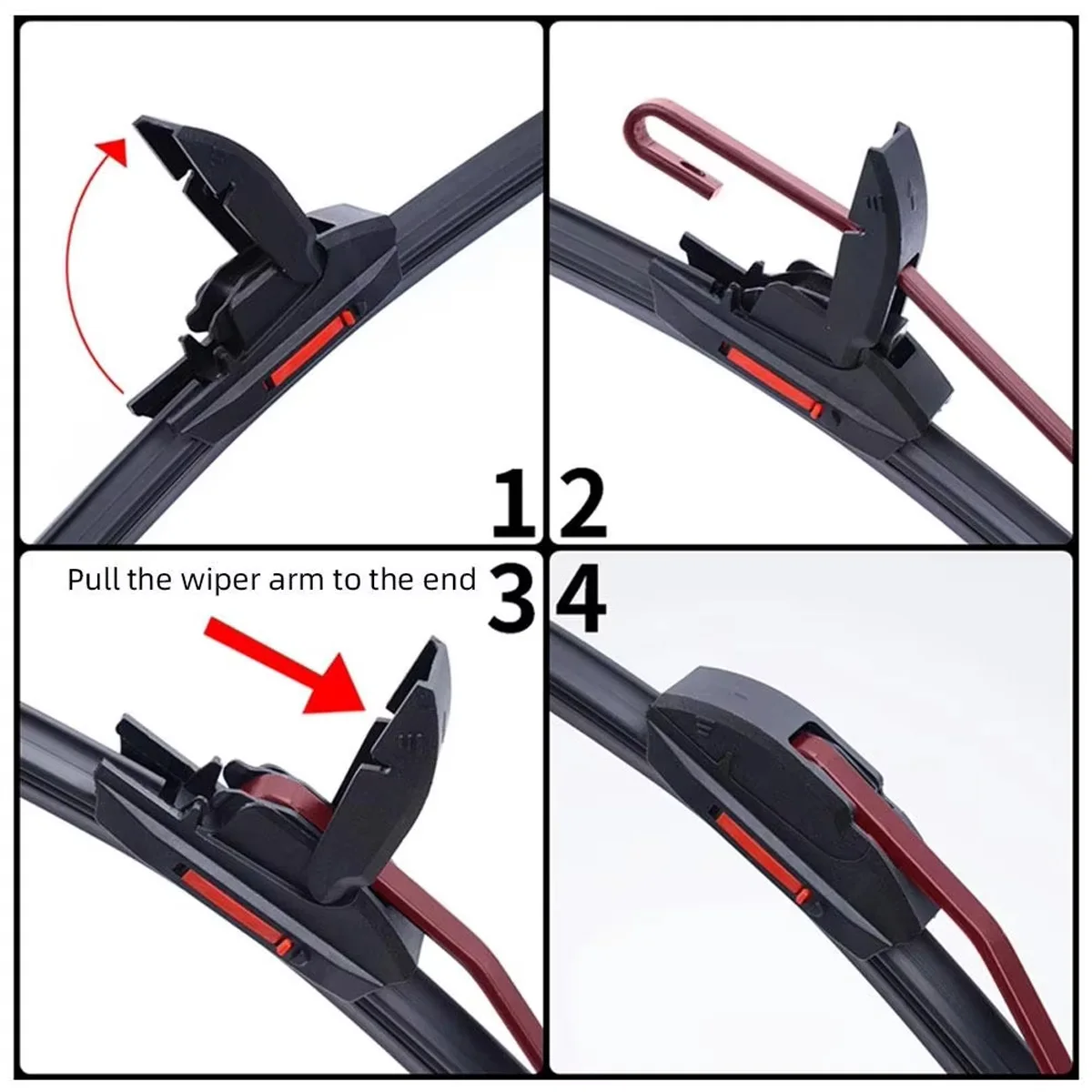 J/U hook General purpose car wiper silent car front windshield wiper soft double rubber strip windshield wiper 18\