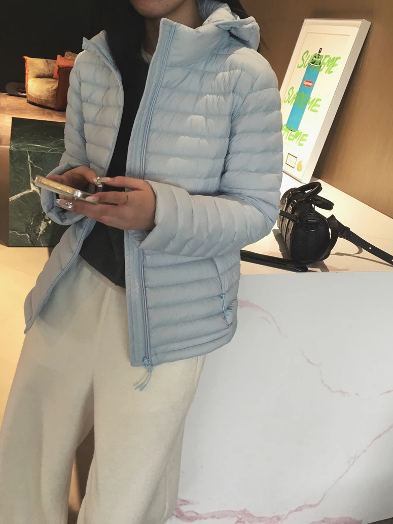 

Легкая нейлоновая куртка Cuijia с горизонтальной строчкой, уютная, теплая, повседневная, на молнии, с длинными рукавами, стандартный крой.