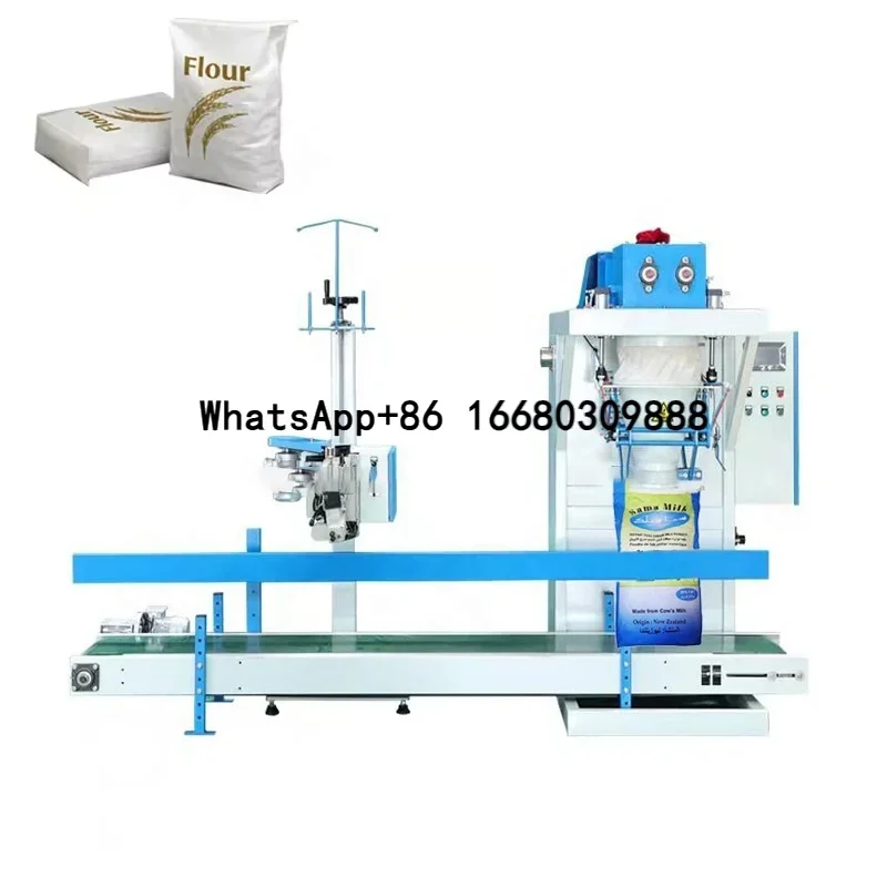 10 Kg 25 Kg 50 Kg Big Bag Doser Filler Wheat Flour Powder Filling Sewing Packing Machine