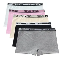 5pcs/lot Teenage Girls Panties Solid Color Young Children Mid Waist Boxershorts Students Kids Underwear Underpants Girls Briefs