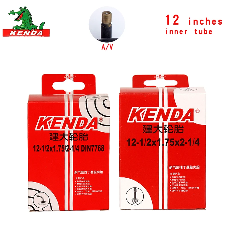 Kenda-Bicycle Inner Tube, Foldable Bike Tire, Cycling Accessories, Rubber Tube, AV for BMX, 12 in, 1/2*1.75*2-1/4