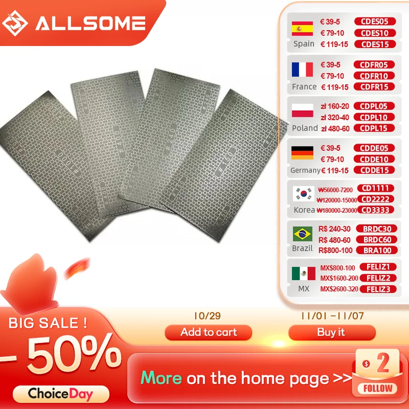 

Diamond Sandpaper Coated Honeycomb Replacement Abrasive Paper Sand Paper Grinding Paper 150# 240# 400# 1000# Grit HT414-417