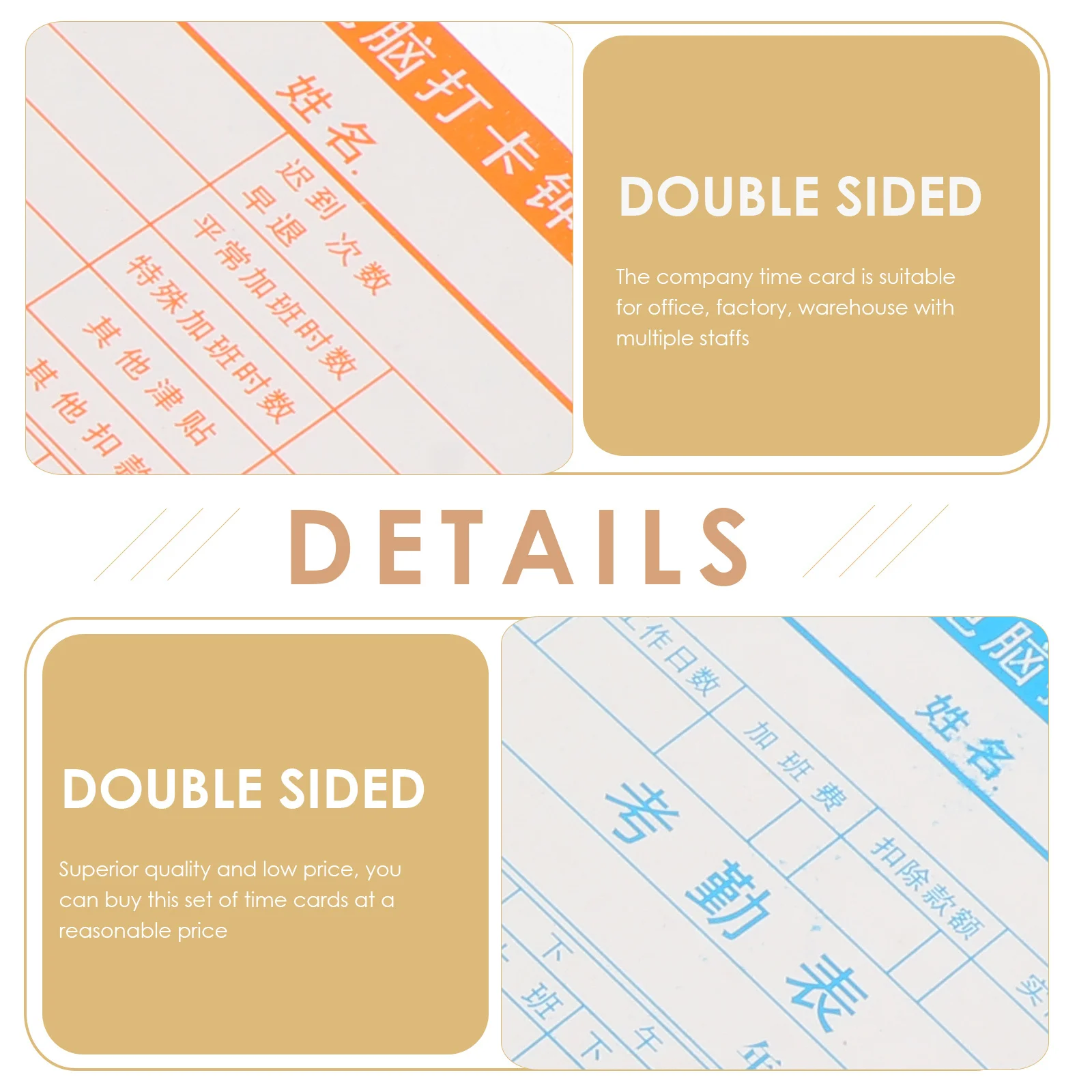50 Sheets Sturdy Monthly Clocking Cards Reliable Attendance Tracking Office Use Time Card Paper Time Card Office Supplies