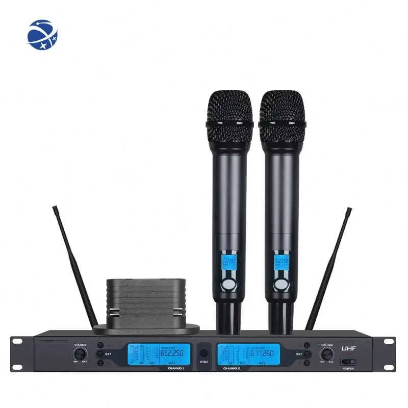 

CLPM-K60 UHF Wireless Rechargeable Microphone Dual Mics for Home Singing Wedding Stage Outdoor Performance Karaoke Microphone