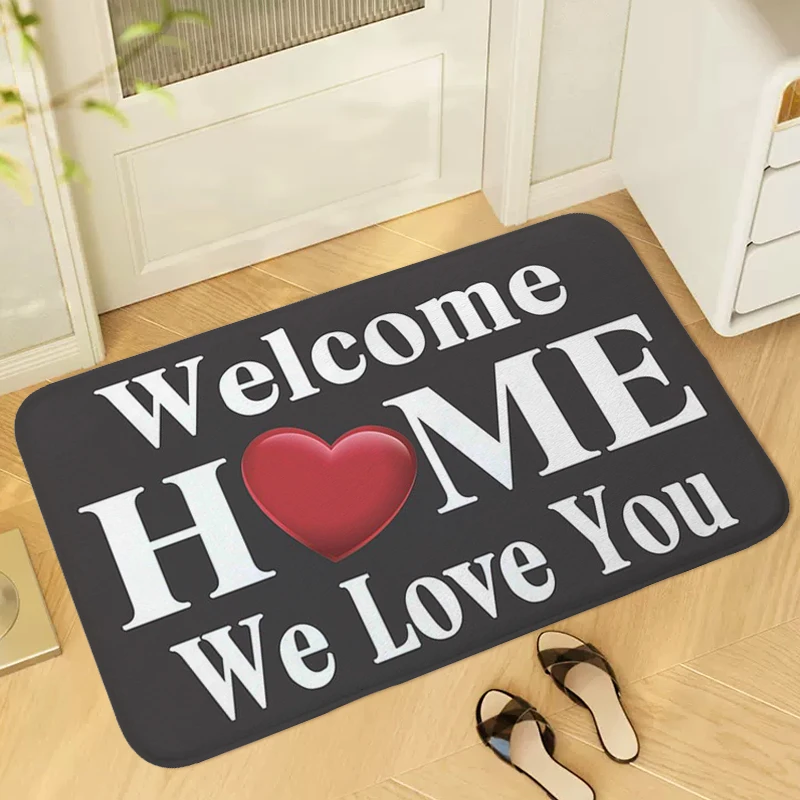 

Welcome Home Mat Doormat Entrance Door Bathroom Balcony Carpet Anti Slip Home Decor Items Hallway Kitchen Bathroom Rug
