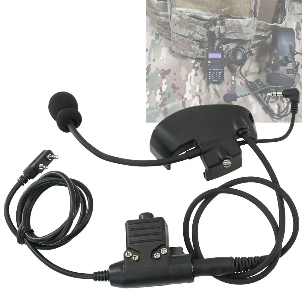 

Tactical Headset Microphone Kit with U94 PTT for Howard Leight Impact Sport Shooting Headset U94 PTT Kenwood 2 Pin for Baofeng