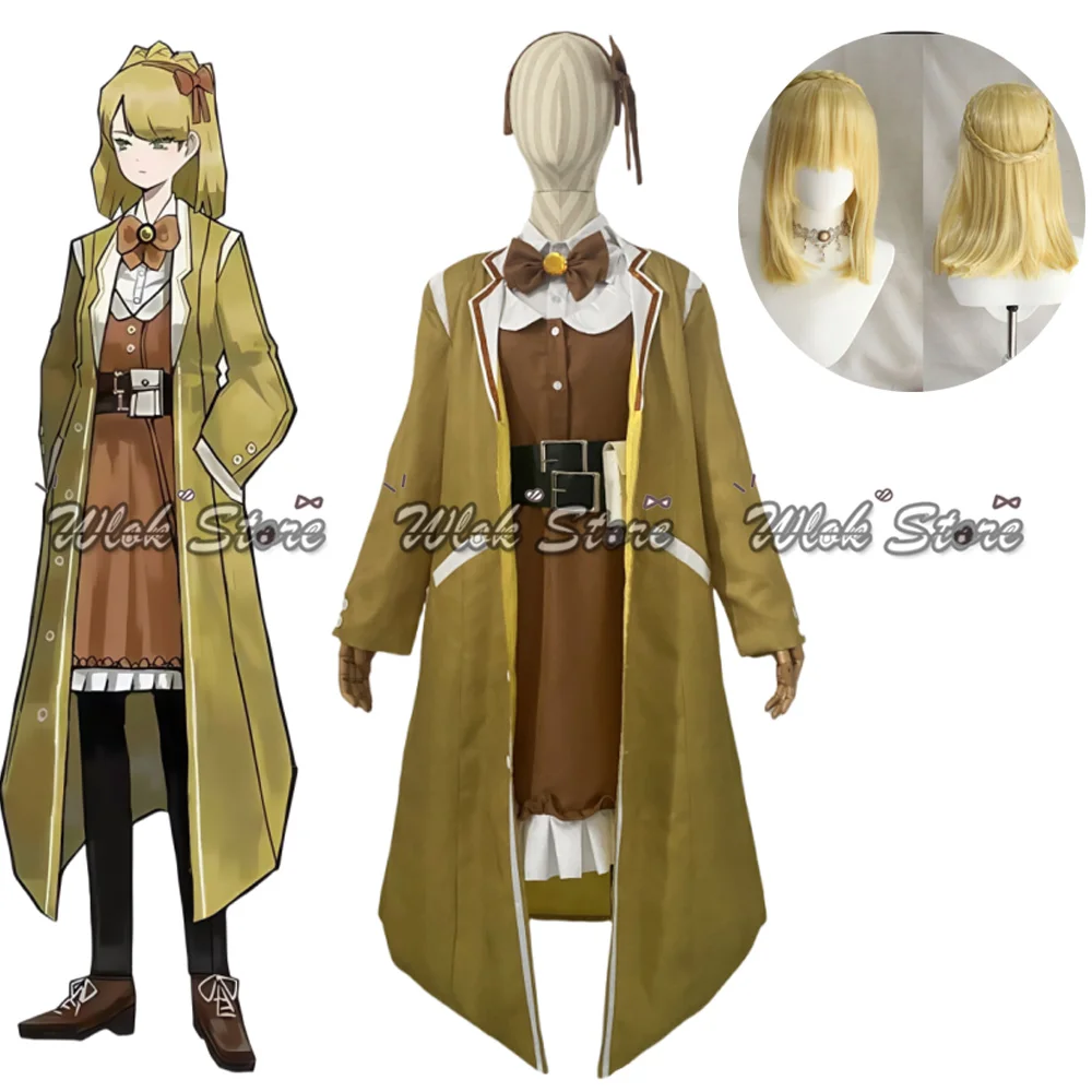 

Игровая библиотека Руины Типрет Косплей Костюм Платье и длинное пальто Мужчины Женщины Хэллоуин Карнавальные наряды Светлый парик