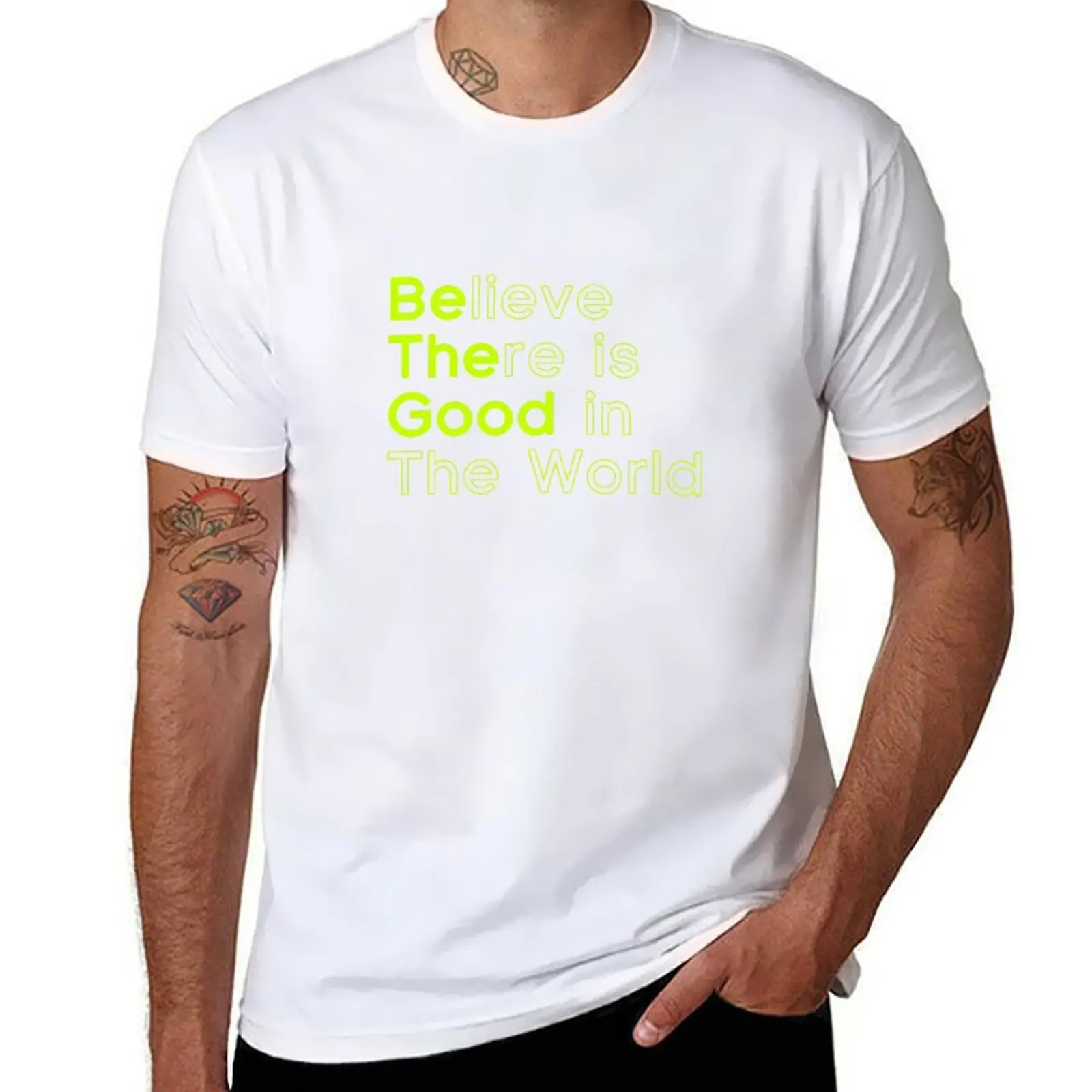 

Футболка Believe There Is Good In The World, Be The Good, футболки из 100% хлопка, мужские футболки с аниме