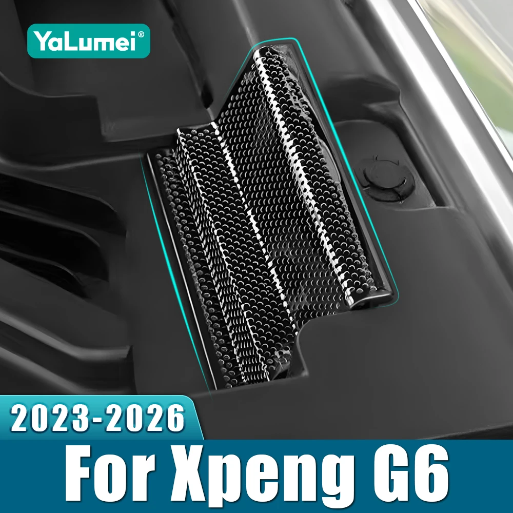 For Xpeng G6 2023 2024 2025 2026 Stainless Car Hood Engine Air Intake Mask Audio Speaker Cover Loudspeaker Tweeter Trim Sticker