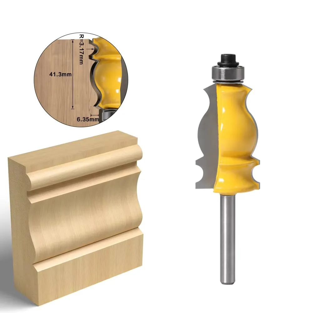 

1PC 6MM Shank Milling Cutter Wood Carving Architectural Cemented Carbide Molding Router Bit Trimming Woodworking Milling Cutter