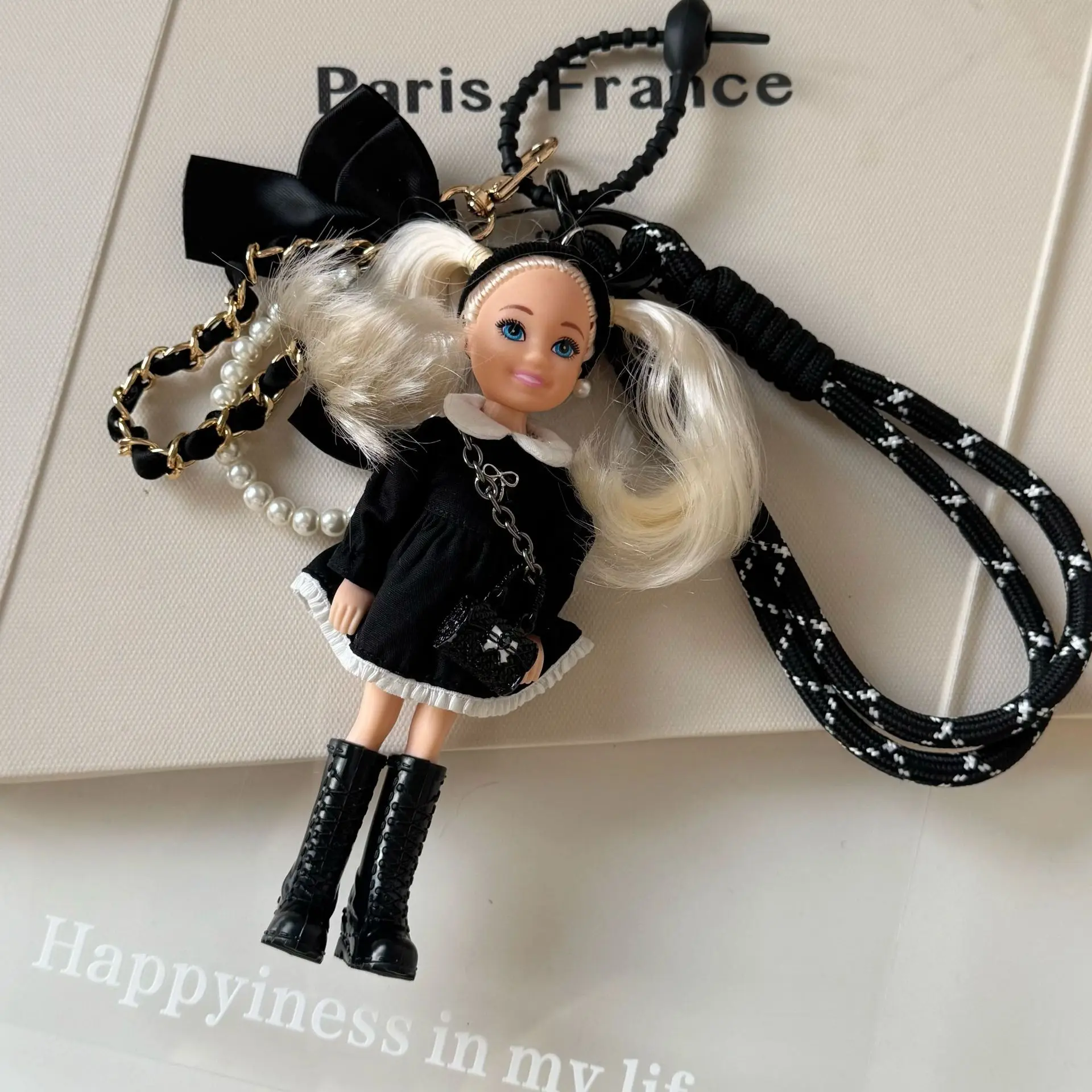 クリエイティブな韓国風ファッション、バビガールプリンセスドールおもちゃキーホルダー、キュートなBJDドール、関節可動、小さな香り付きスタイルバッグデコレーション