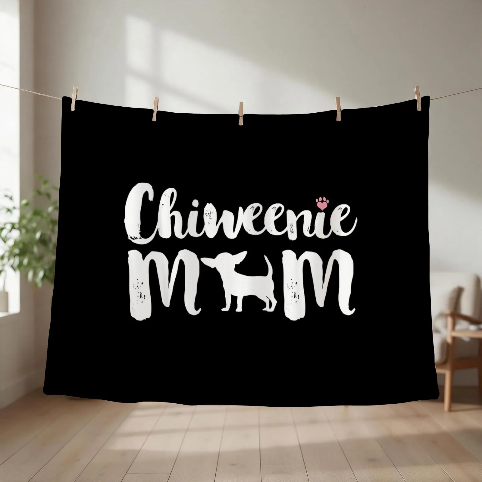 Chiweenie Mom Chiweenie Owners Love Mothers Day Gift Throw Blanket couch cozy soft plush fuzzy picnic outdoor blanket