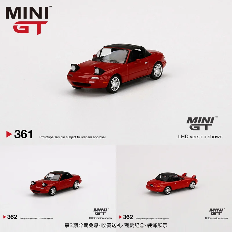 MINI GT 1:64 MX-5 Flip Lamp Edition Eunos Miata NA Simulation Alloy Car Model 361 #