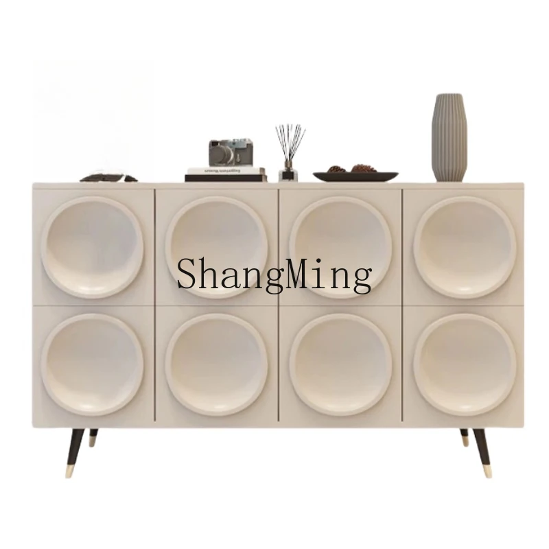 

SM cream style dining side cabinet solid wood porch decoration multi-functional living room tea cabinet storage storage cabinet