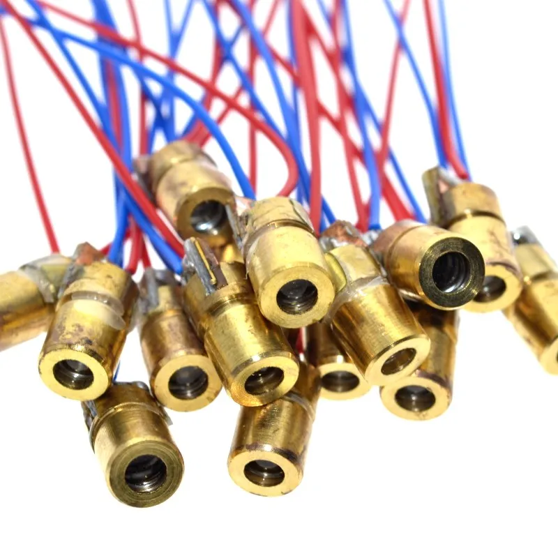 10PCS 5V 650nm 5mW Adjustable Laser Dot Diode Module Red Sight Copper Head Mini Laser Pointer