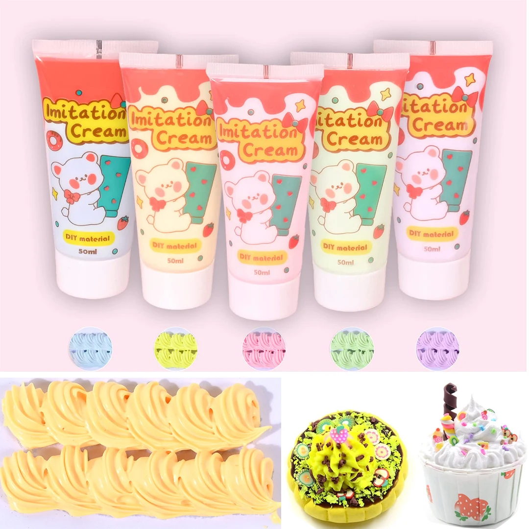 28colors simulation cream glue 50 grams of fake cream glue toy decoding cream Craft resin decoration phone case making craft DIY