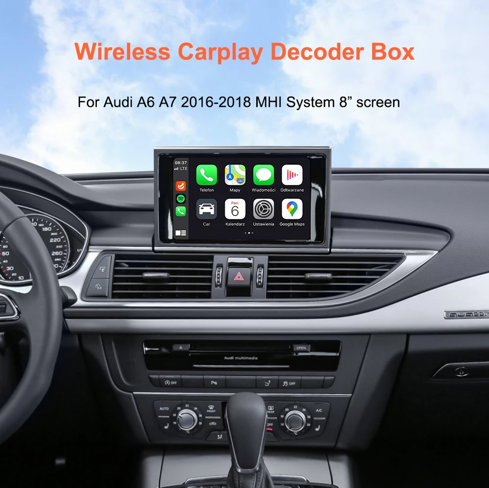 Bonroad Kabelloses Android Auto Modul für Audi A6 A7 RMC 3G MMI MHI2 2012-2018 Carplay Interface Mirror Link Air Play Rückfahrkamera – Detail 1