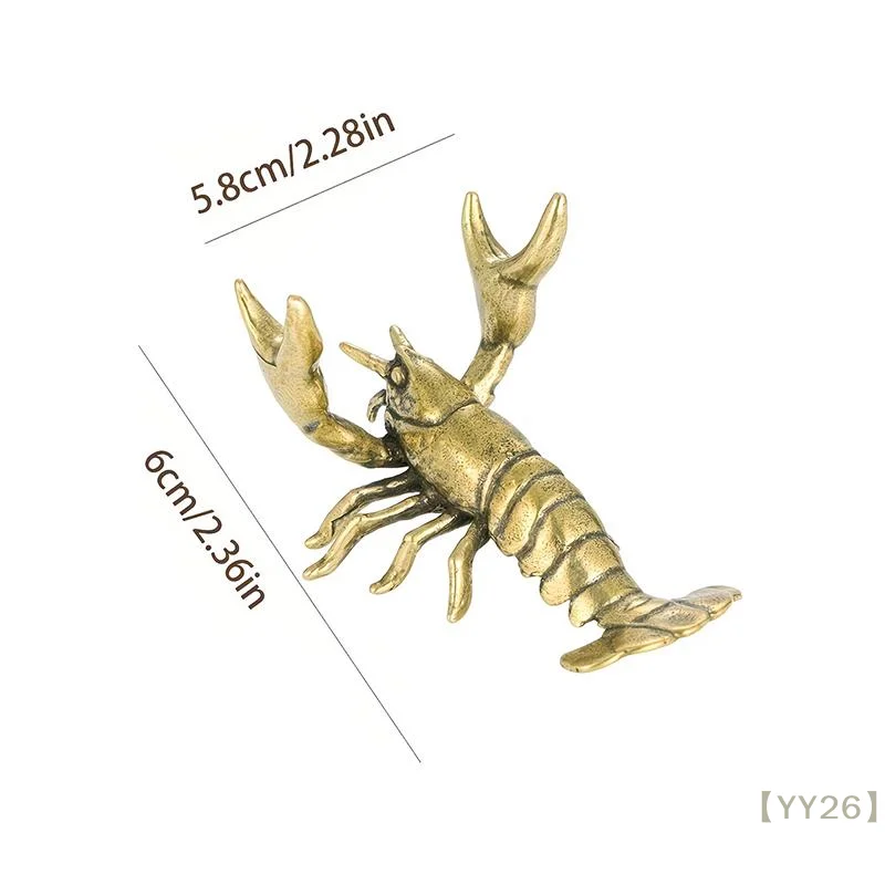【YY26】Retro Brass Lobster Pen Stand Creative Gift Unique Marine-Themed Desk Organizer Ornament for Home Office & Study