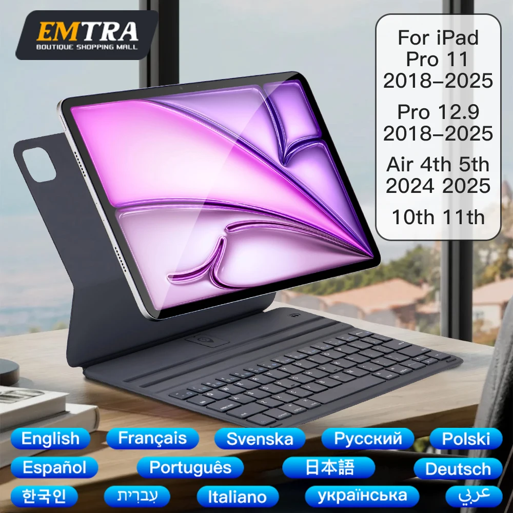 

Magic Keyboard Magnetic for IPad 10th 11th 2025 Air 13in 11in Bluetooth Keyboard Wireless for IPad Pro 11 12.9 10.9in Case Stand