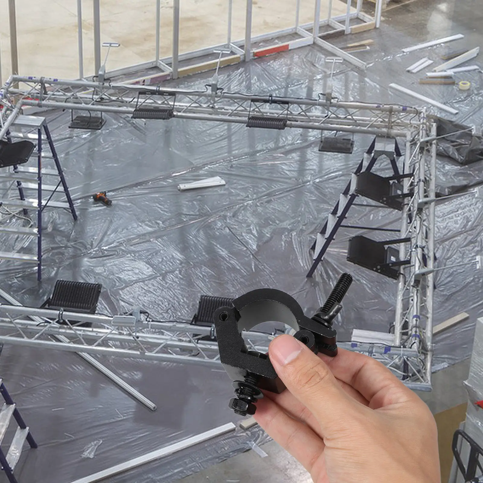 

Aluminum Alloy Stage Lighting Pipe Clamp Heavy Duty Safety Stage Light Holder Truss Clamp Lighting Equipment Accessories