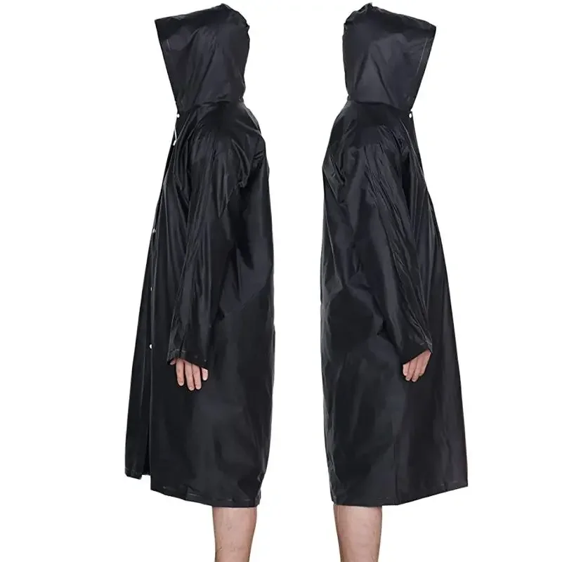Tuta antipioggia impermeabile essenziale per donna all\'aperto uomo impermeabile Unisex nero cappotto antipioggia impermeabile addensato adulti