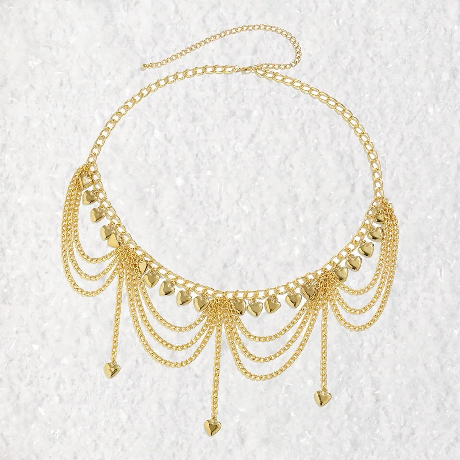 سلسلة الخصر المعدنية للنساء حزام على شكل سلسلة قابل للتعديل موضة عادية الديكور سيدة البطن سلسلة للجينز سراويل الحفلات الملابس تنورة