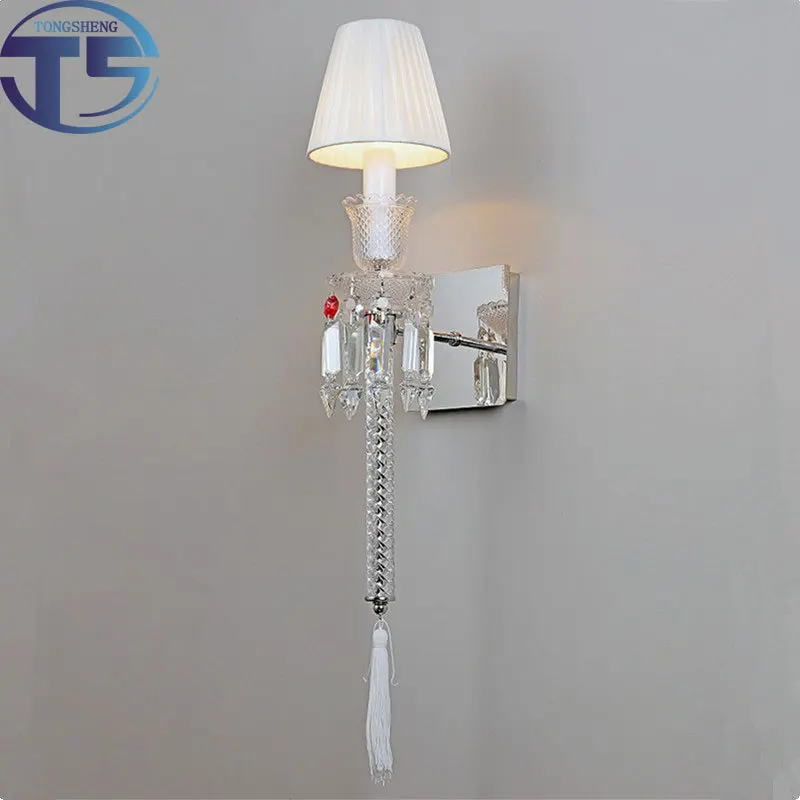 

European style wall lamp crystal lamp luxury living room bedroom bedside wall lamp villa hotel background wall corridor room lam