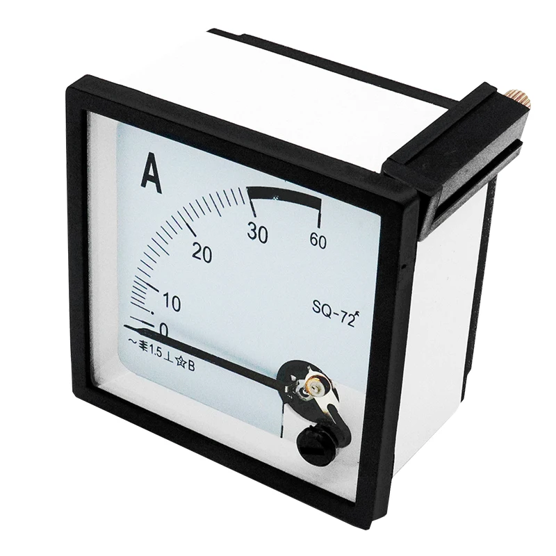 Panel Meter SQ72-A 5A 10A 20A 30A 30/5 50/5 100/5 AC Analog Ammeter Square 72*72mm