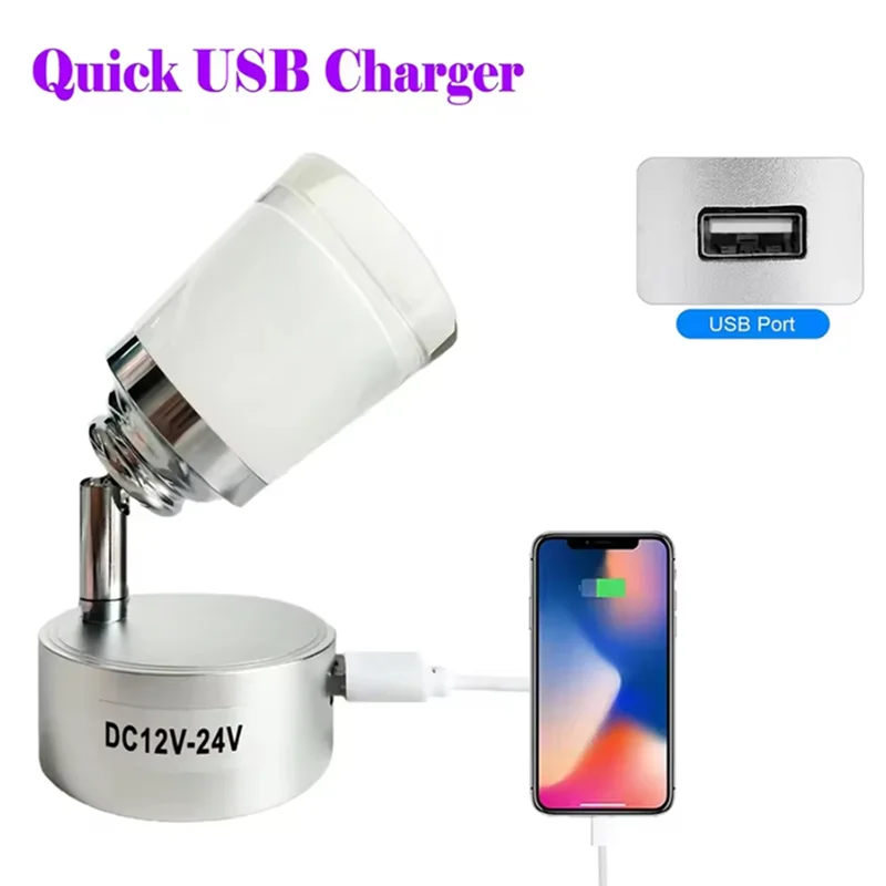 

Reliable-Car RV Caravan Interior Wall Sconce Car RV Interior Reading Led Spot Light Dimmiable 12-24V 3W Interior Lighting Access