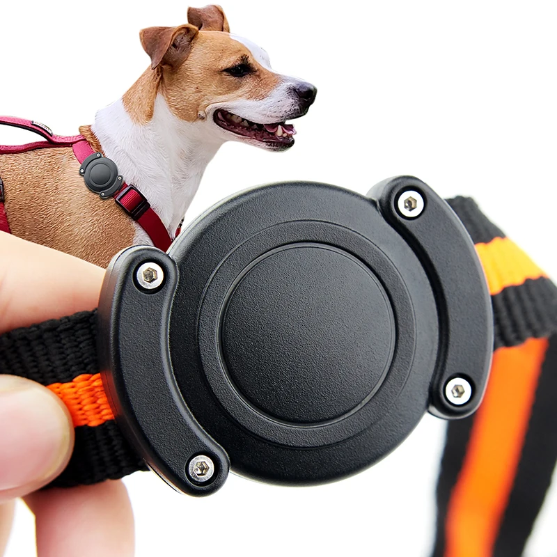 For Apple Air Tag Dog Collar Holder Waterproof Protective Airtag Holder Case for Giant Pets Collar GPS Trackers Screw Vault