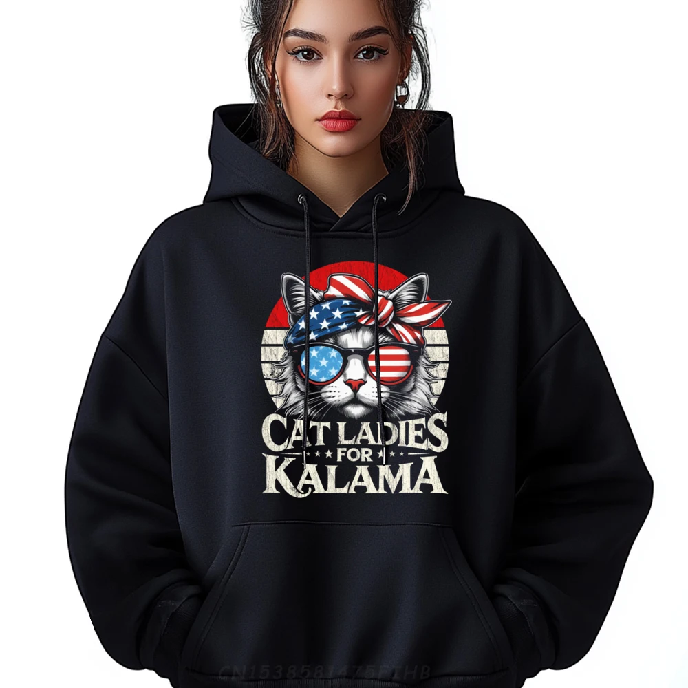 Vintage Childless Cat Ladies For Kamala Harris Voting Kamala Free Shippping Clothes Women DURABLE Hoodies Man Outdoor