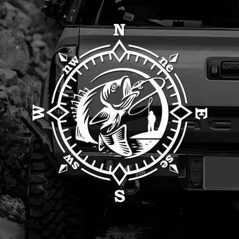 Fishing Vinyl Stickers - Vinyl Stickers, Reflective Car Stickers for your van, campervan, caravan, boat and more