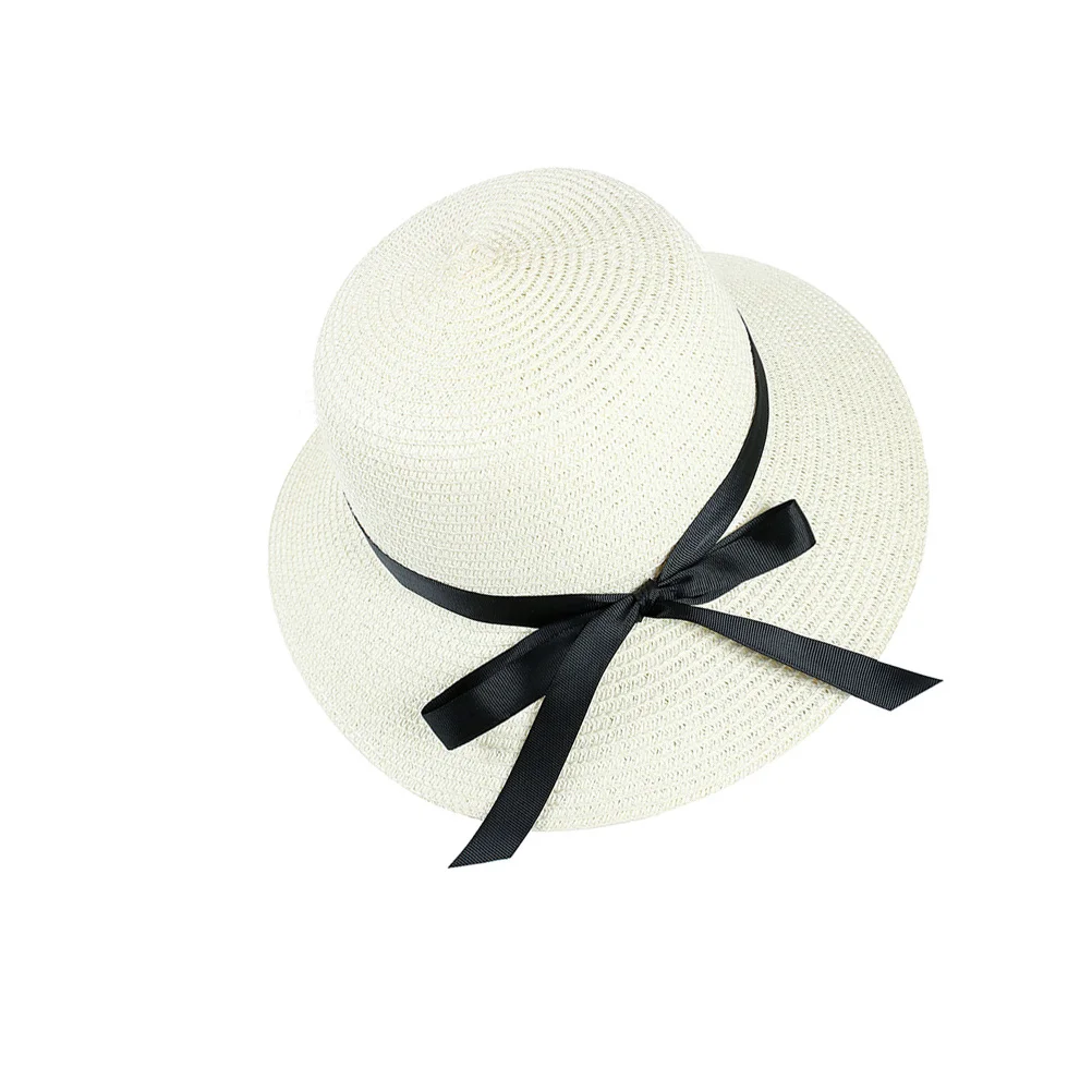 

Straw Sun Hat Woman Wide Brim Breathable Lightweight Beach Travel Outdoor Bowknot Decor Uv Protection Cap Woman Straw Hat
