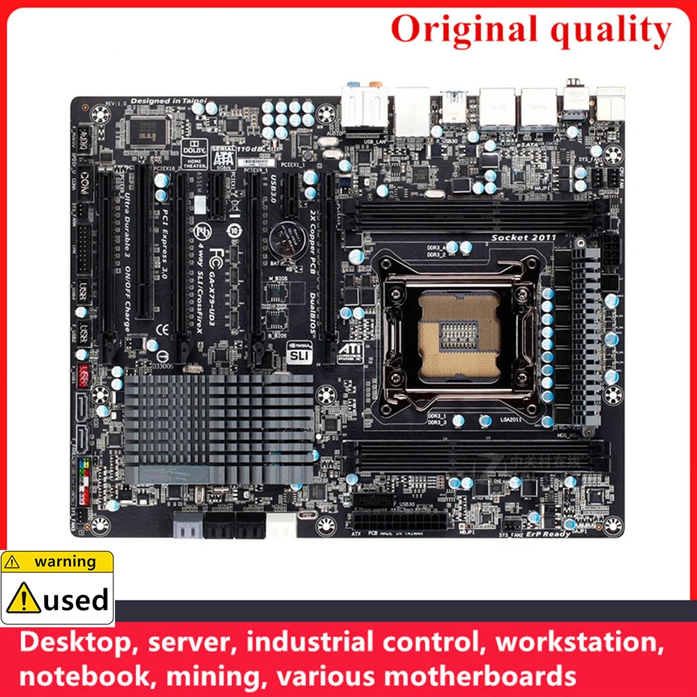 

For GA-X79-UD3 X79-UD3 Motherboards LGA 2011 DDR3 ATX For Intel X79 Overclocking Desktop Mainboard SATA III USB3.0