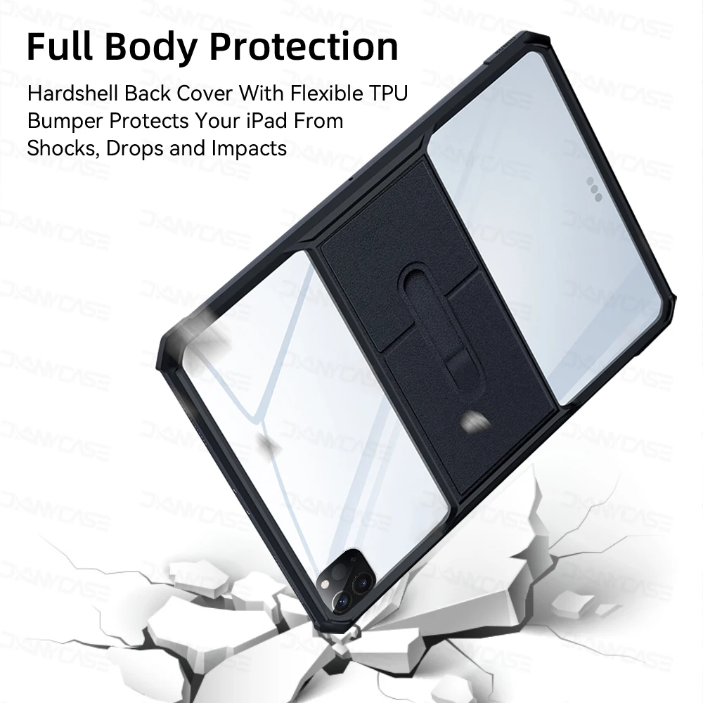 Transparent Tablet Case For iPad Pro 11 2022 2020 Air 4/5 10.9 10th 10.2 7/8/9th 9.7 5/6th mini 45 6 Ultra-thin Cover With Stand