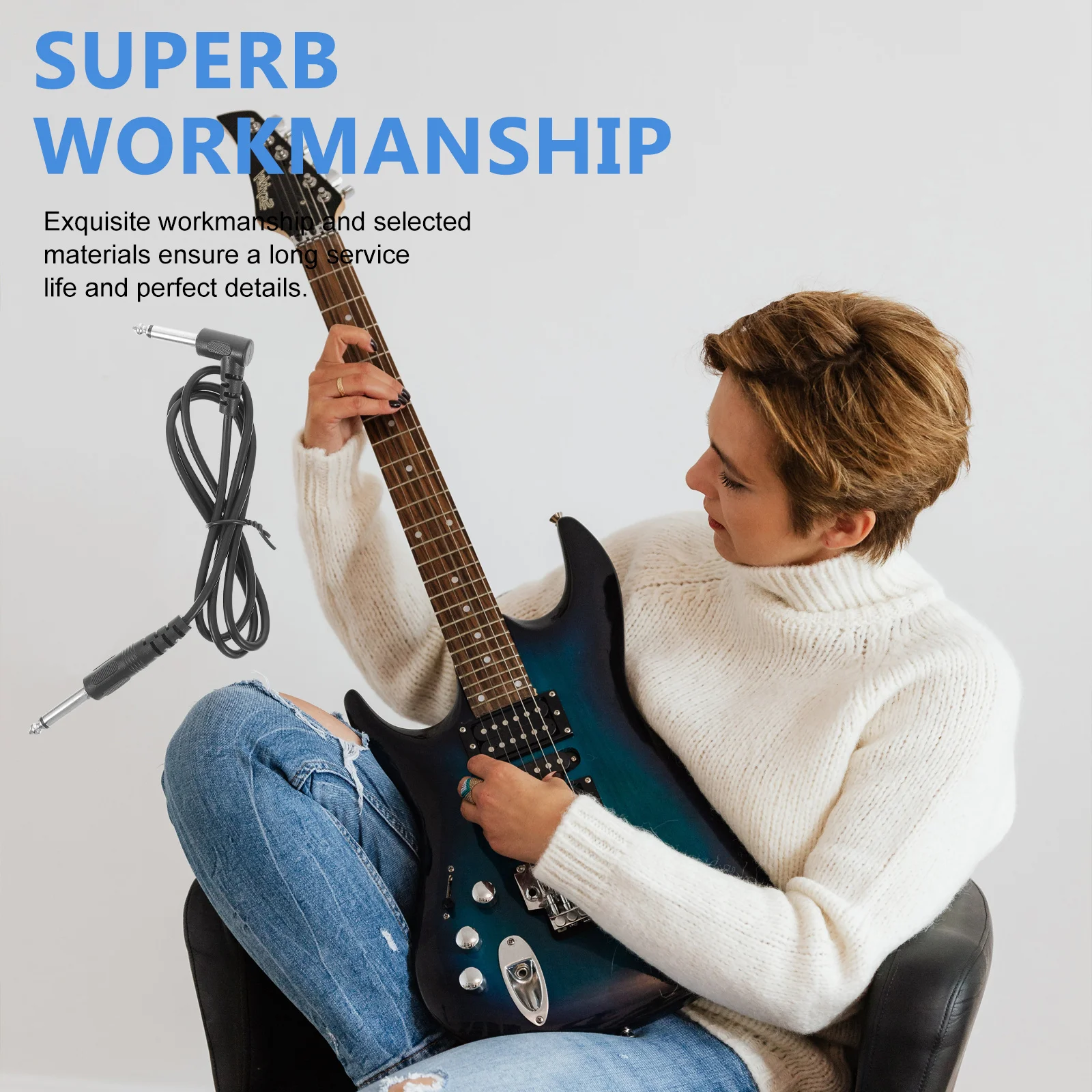 3 pçs cabos de conexão de guitarra durável profissional fonte de cabo de áudio para guitarra elétrica alto-falante conectar cabo para alto-falante