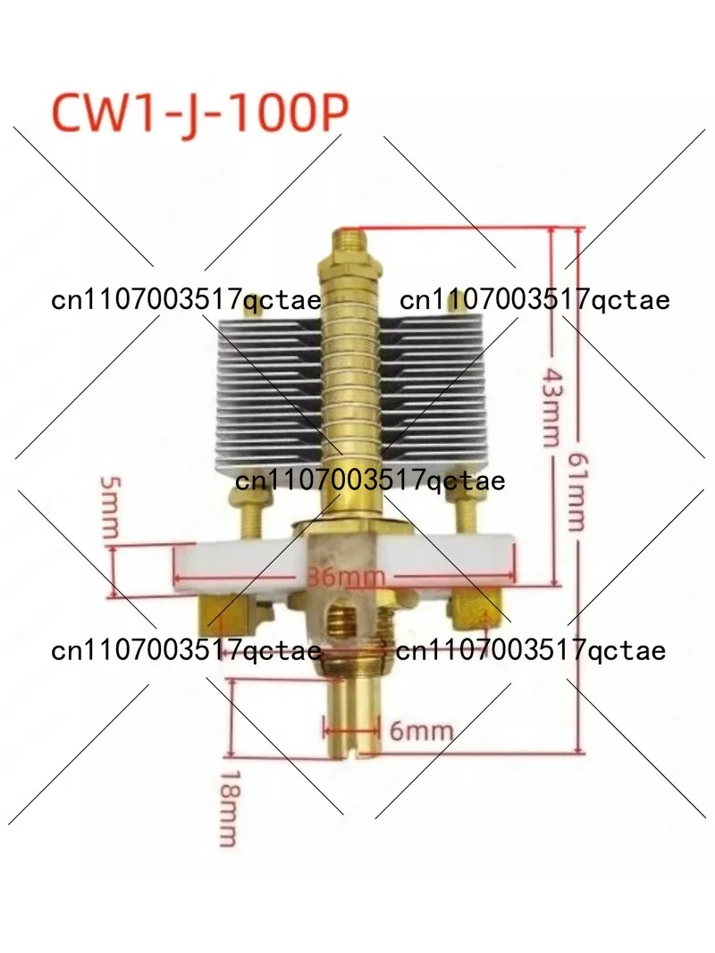 CW1-J50P/G100P High Frequency High Precision Ceramic Large Distance Air Single Variable Capacitor