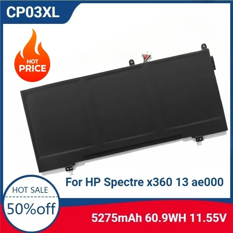 

For HP Spectre X360 13 Ae000 TPN-Q199 Q195 Laptop Parts & Accessories Batteries For CP03XL 11.55V 60.9WH Replaceable Battery