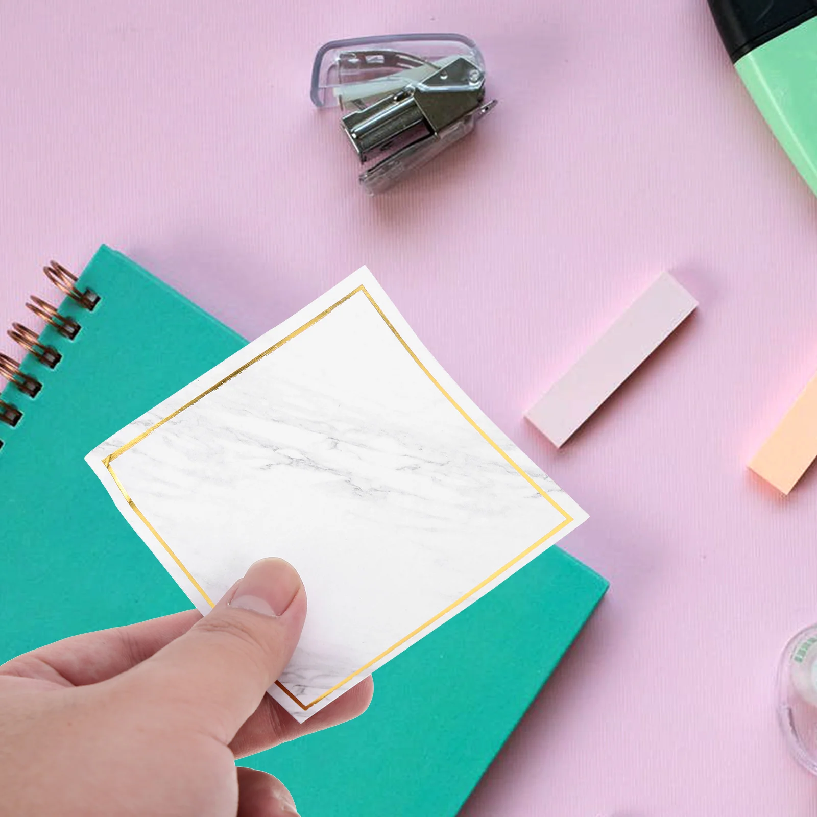 

Marble Paper Pattern Self-stick Pads Memo Music Tearable Sticker Adhesive Notepads