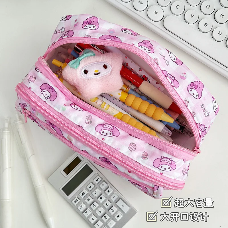 مقلمة Kuromi Girl My Melody School Pencil Box Cases ذات سعة كبيرة حقيبة أقلام رصاص حقيبة العودة إلى اللوازم المدرسية والقرطاسية
