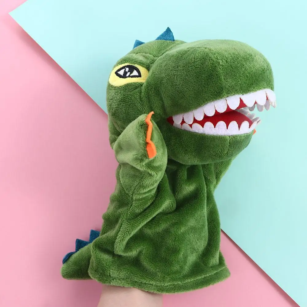 Stuffed Plush Animals Toys Hand Finger Story Puppet Kawaii Dolls Educational Baby Toys Dinosaur Panda Bear Shark Children Gifts