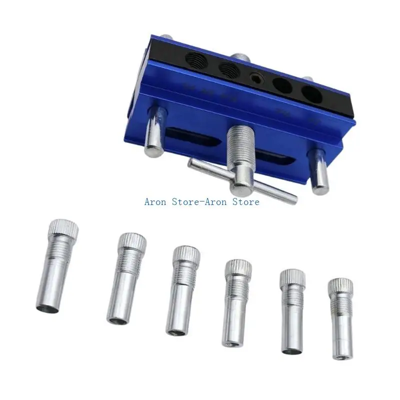 H3CF Centering Dowel Jig Kits Drill Guide Jig Block for Straight Holes with Drill