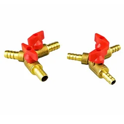 Robinet à bille à gaz liquide avec poignée en plastique, barbelé, tuyau égal en Y, pierres en laiton, immunisation, 3 voies, 6mm, 8mm, 10mm