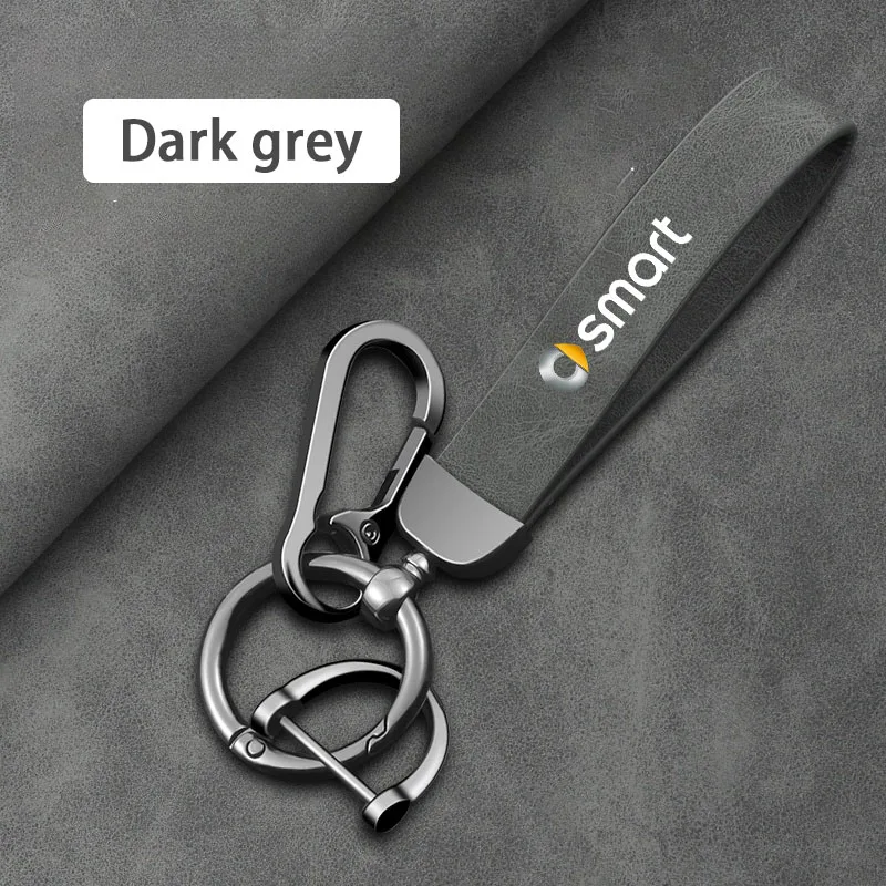 

New Women Men Luxury Car KeyRing Zinc Alloy Leather Car Keychain Accessories For Smart 451 brabus Smart 453 fortwo forfour
