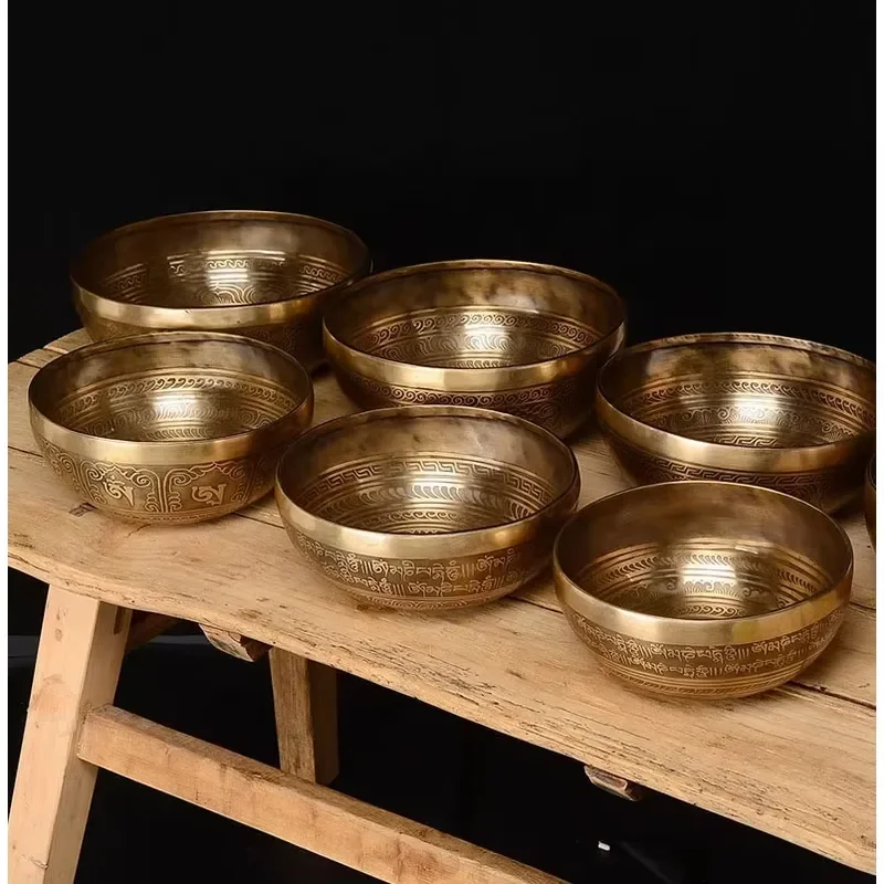 Chinese Tibetan Handmade Yoga Meditation Spiritual Healing Sound Nipper Cooper Carol Singing Bowl
