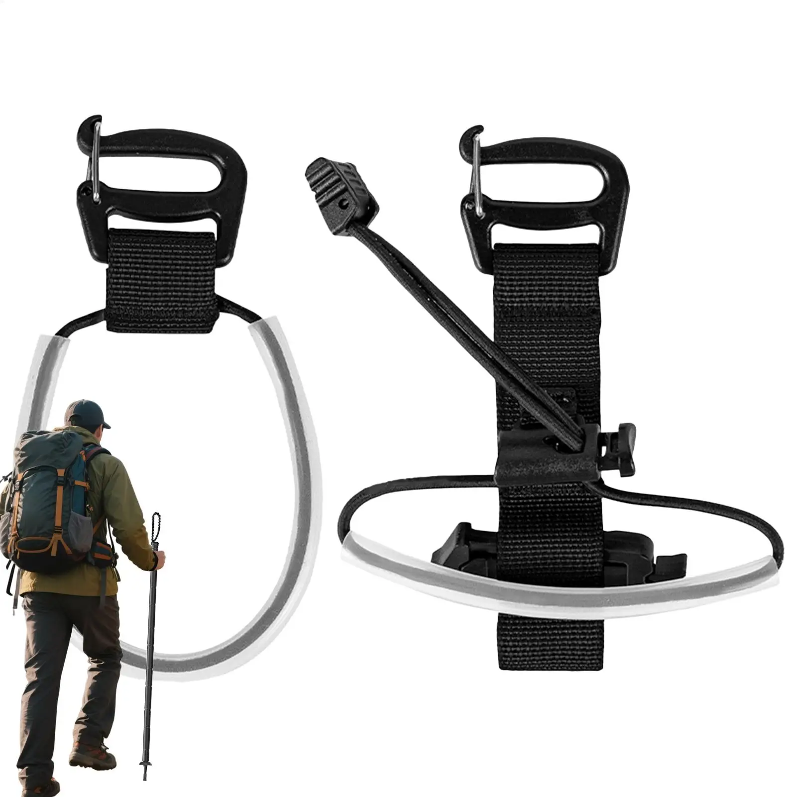 1PC Hiking Pole Fixing Strap Backpack Accessory Elastic Loop Quick Install No Disassembly Outdoor Camping Trekking Pole Holder